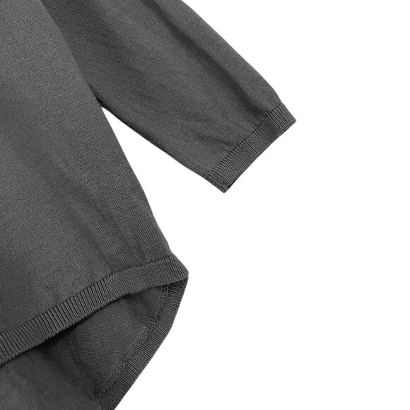 Jarbo Grey Long Sleeve V-Neck Silk & Cashmere Knit Top - Picture 6 of 8